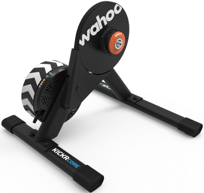 Wahoo Fitness KICKR CORE 2 Indoor Fahrradtrainer mit ZWIFT COG und Click - Orange Zahnrad 3. Generation