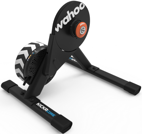 Wahoo Fitness KICKR CORE 2 Indoor Fahrradtrainer mit ZWIFT COG und Click - Orange Zahnrad 3. Generation