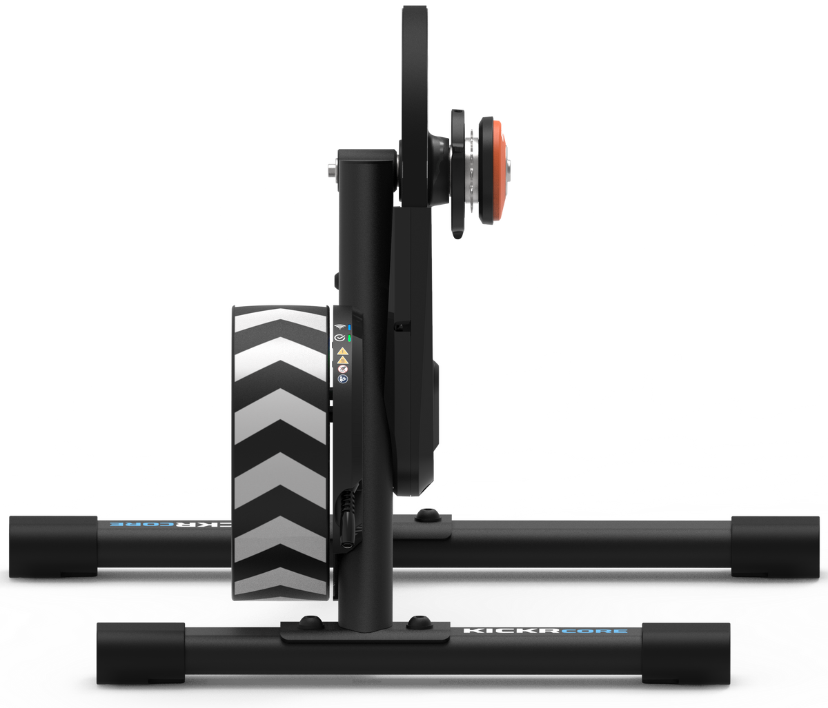 Wahoo Fitness KICKR CORE 2 Indoor Fahrradtrainer mit ZWIFT COG und Click - Orange Zahnrad 3. Generation