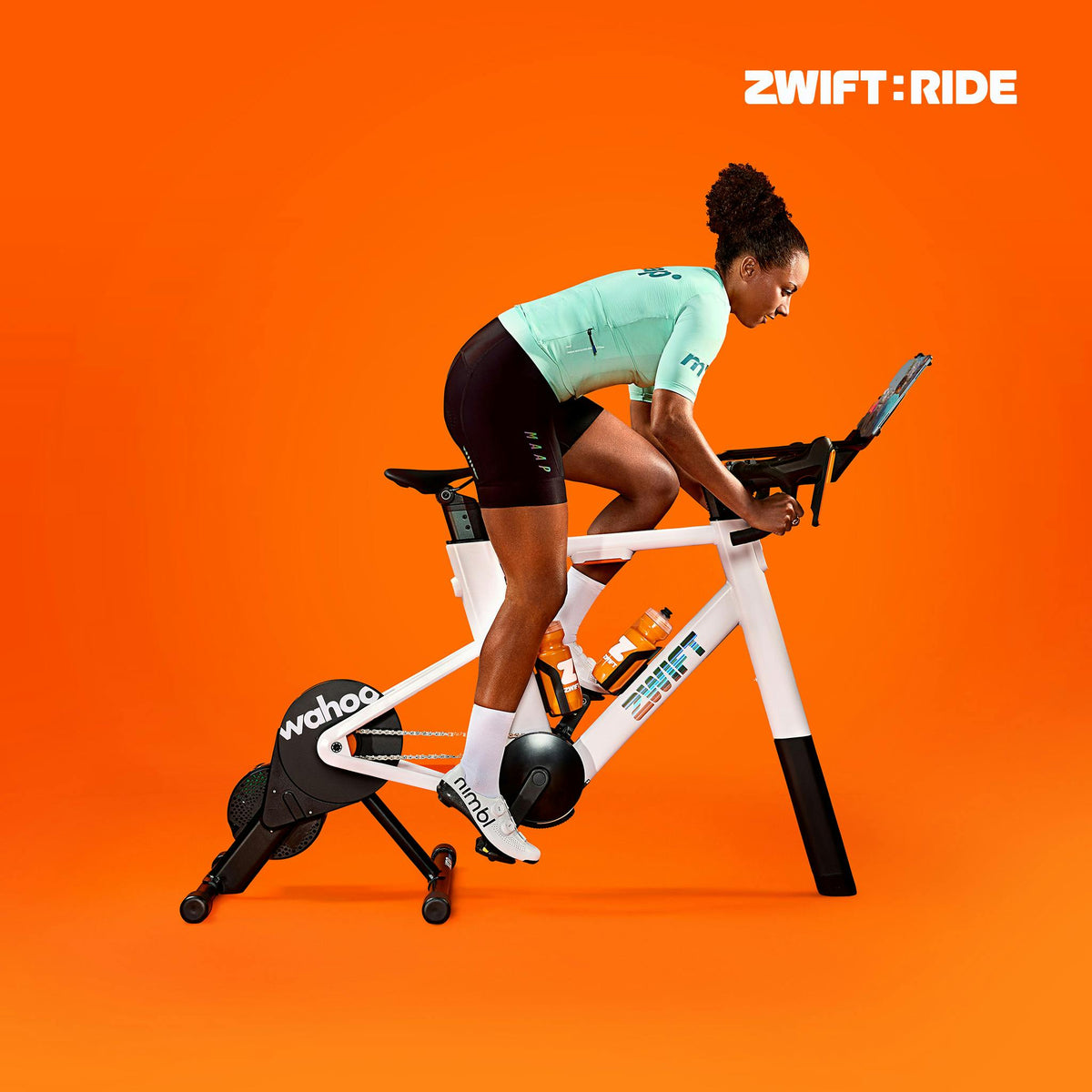 Wahoo Fitness KICKR CORE 2 Indoor Fahrradtrainer mit ZWIFT COG und Click - Orange Zahnrad 3. Generation